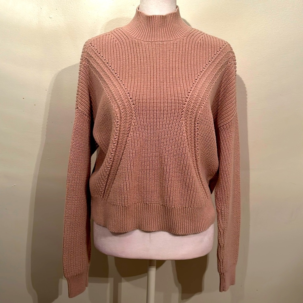 Kendall & Kylie Rose-Beige 100%Cotton Sweater Size S.